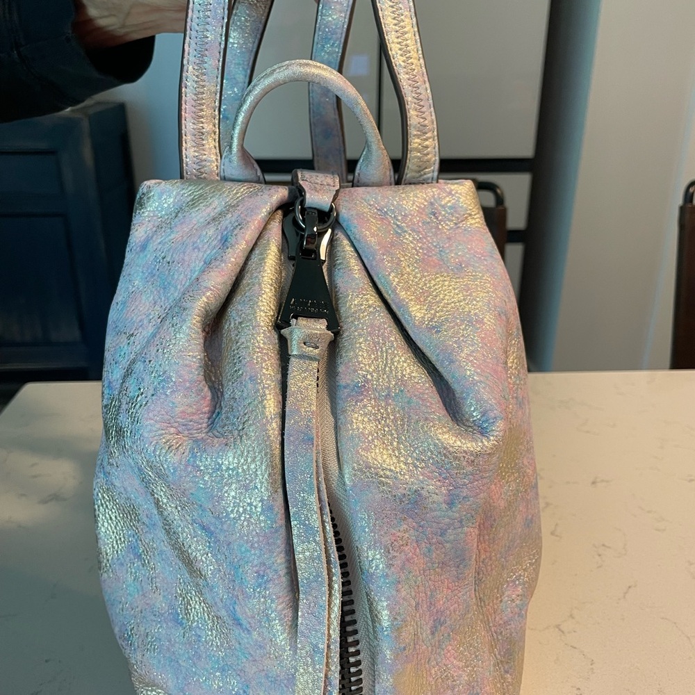 Aimee Kestenberg Silver Backpack with Holographic Finish